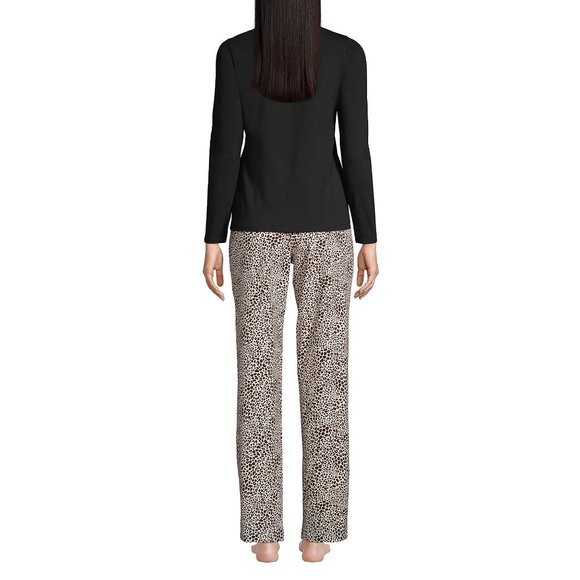 Women's Knit Pajama Set Long Sleeve T-Shirt and Pants, NWT - Picture 2 of 4
